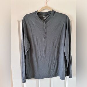 William Rast Gray Long Sleeve Henley Shirt